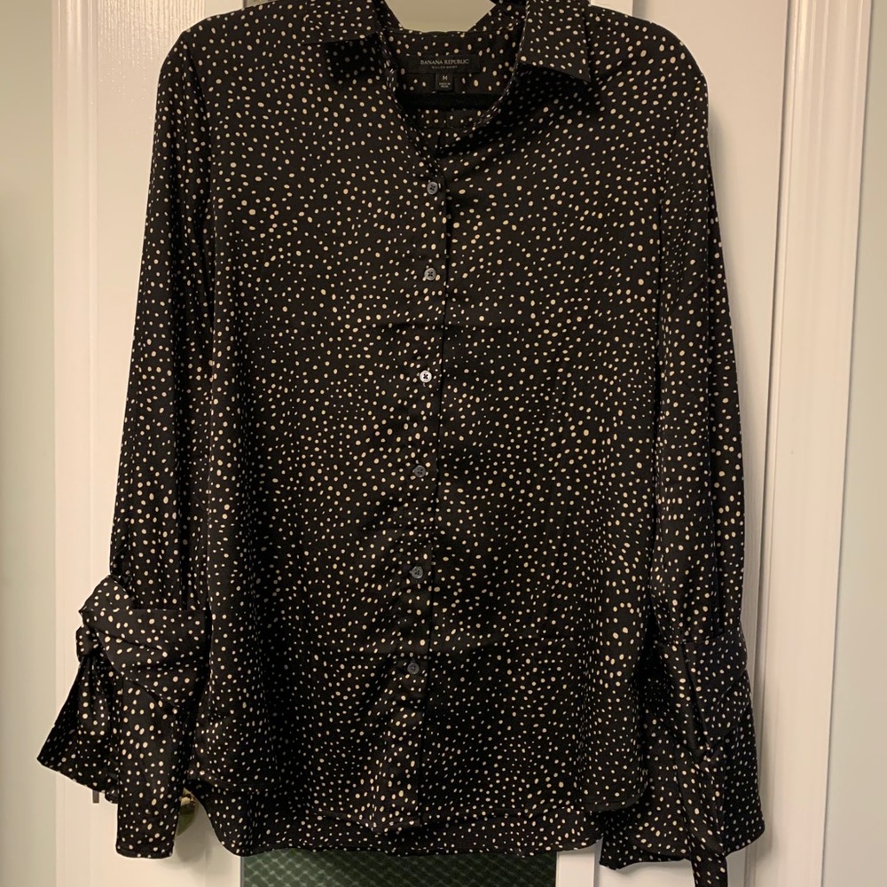 Banana Republic Black Polka Dot Blouse